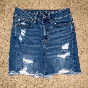 American Eagle womens blue jean mini skirt